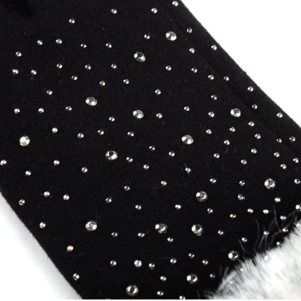 Luxurious Rhinestones Winter Gloves Touchscreen Gloves